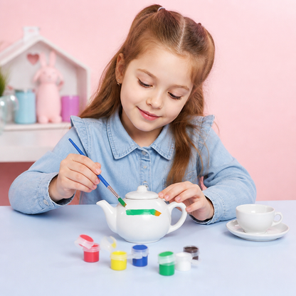 DIY-Keramik-Teeset zum Bemalen für Kinder