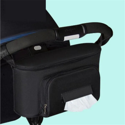 Multifunktionale Kinderwagen-Tasche mit Isolierfach und Feuchttuchspender