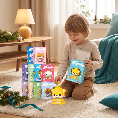 Niedlicher Tier-Baustein-Adventskalender für Kinder