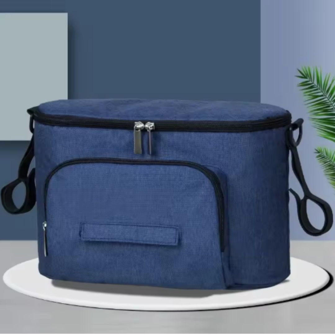 Multifunktionale Kinderwagen-Tasche mit Isolierfach und Feuchttuchspender