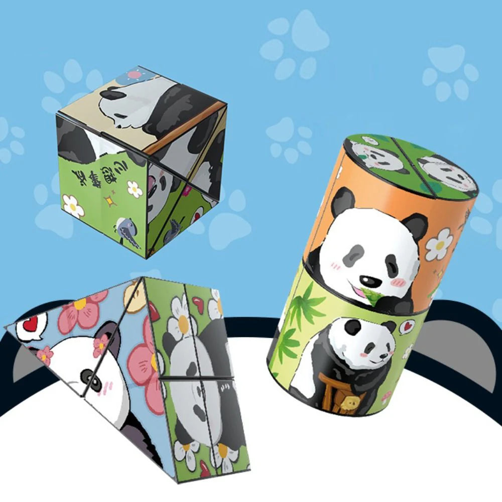 Pädagogische Unterhaltung - Panda Rätselwürfel mit Tiermotiven für Kinder