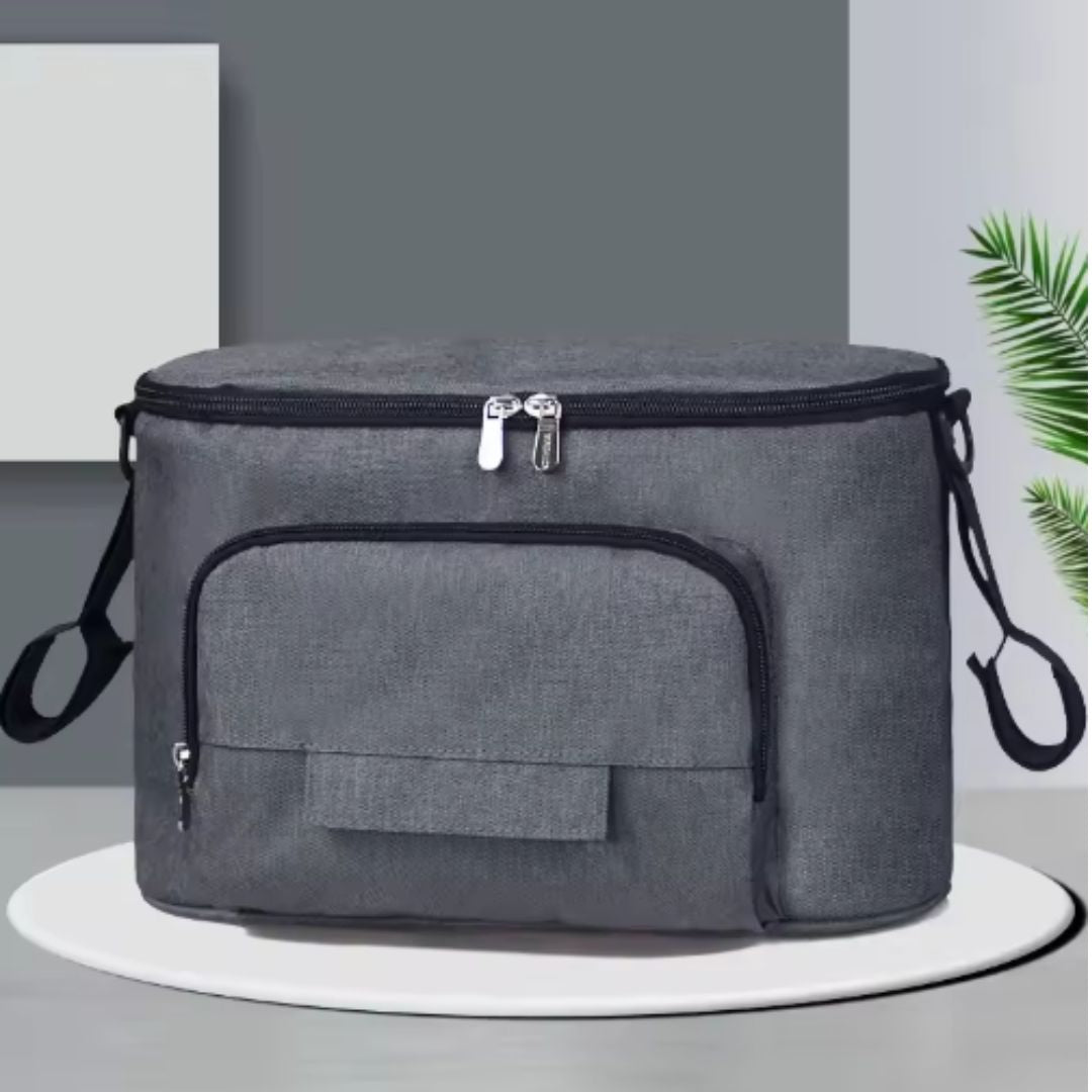 Multifunktionale Kinderwagen-Tasche mit Isolierfach und Feuchttuchspender