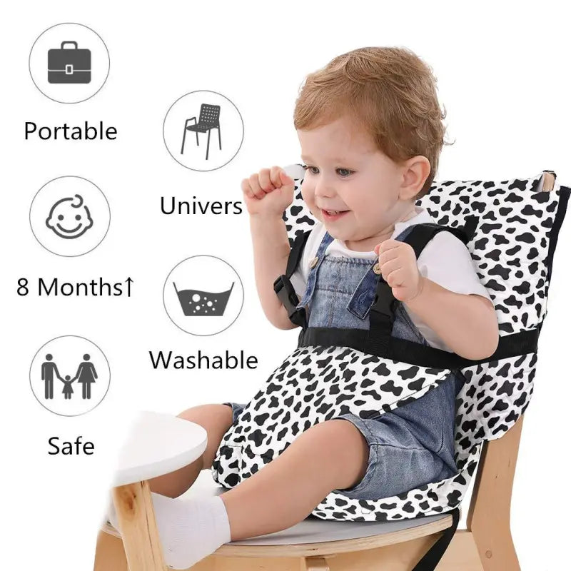 Baby Sitzkissen mit Rückenlehne und Sicherheitsgurten