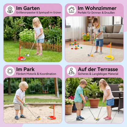 Kinder Golfspiel-Set mit Größenanpassbaren Schlägern - Perfekt für den Garten
