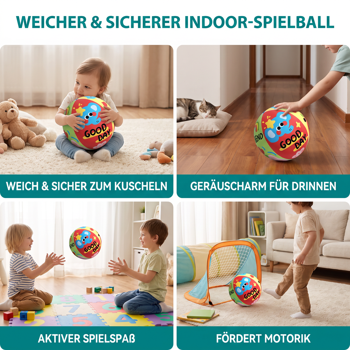 Weicher & sicherer geräuscharmer Indoor-Spielball für Kinder
