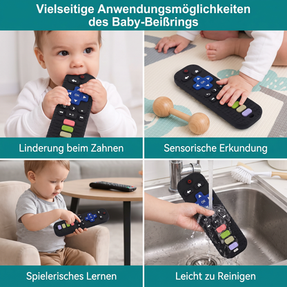 Baby-Beißring in Fernbedienungsform aus Silikon – BPA-freies sensorisches Kauspielzeug