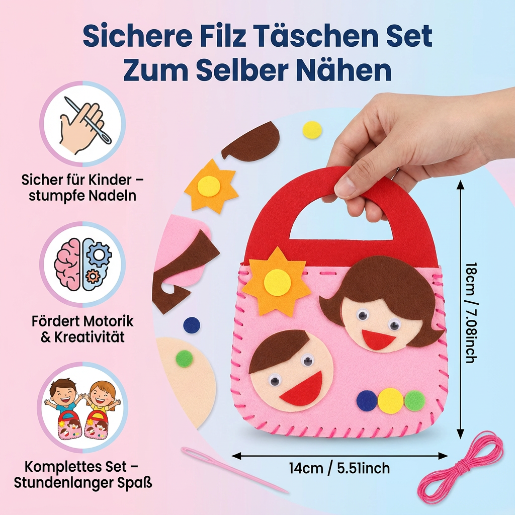 Sicheres Filz Täschen Set Zum Selber Nähen