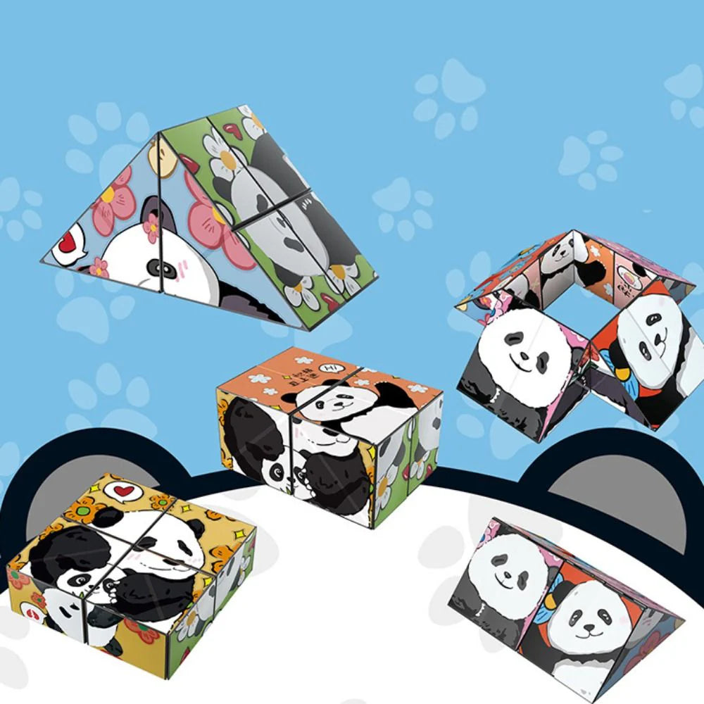 Pädagogische Unterhaltung - Panda Rätselwürfel mit Tiermotiven für Kinder