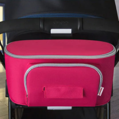 Multifunktionale Kinderwagen-Tasche mit Isolierfach und Feuchttuchspender