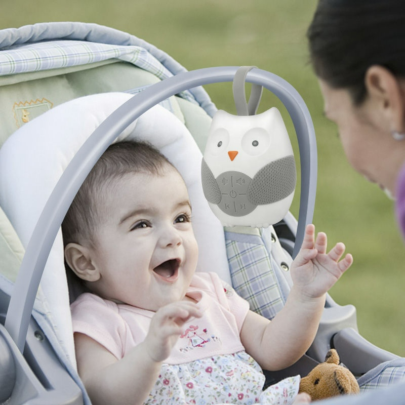 Einschlafhilfe Eule mit Musik & Geräuschen – Tragbarer Soundmaschine für Babys