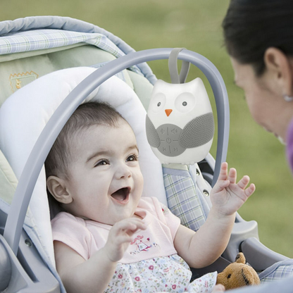 Einschlafhilfe Eule mit Musik & Geräuschen – Tragbarer Soundmaschine für Babys