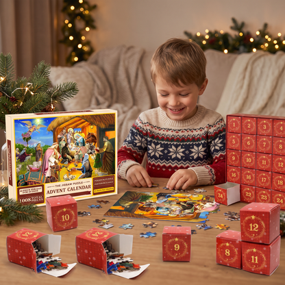 Weihnachts-Puzzle-Adventskalender – 24-Tage-Countdown-Set mit 1008 Teilen