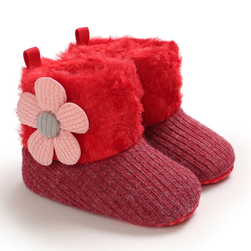 Warme Baby-Winterstiefel – Weiche, gefütterte Hausschuhe mit rutschfester Sohle