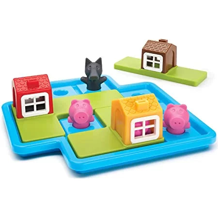 Montessori 3 Schweinchen und der Böse Wolf Puzzle und Geschicklichkeitsspiel