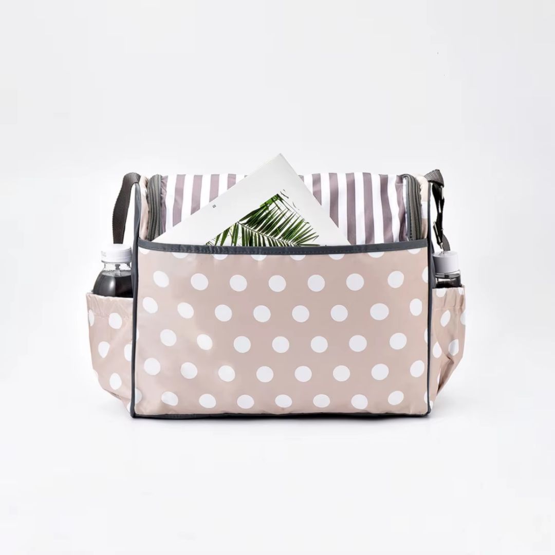 Baby Wickeltasche Blau mit Wickelunterlage und Flaschenhalter