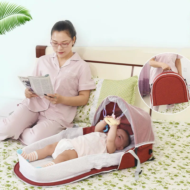 Baby Reisebett mit Moskitonetz – Tragbar & Leicht, Ideal für Reisen