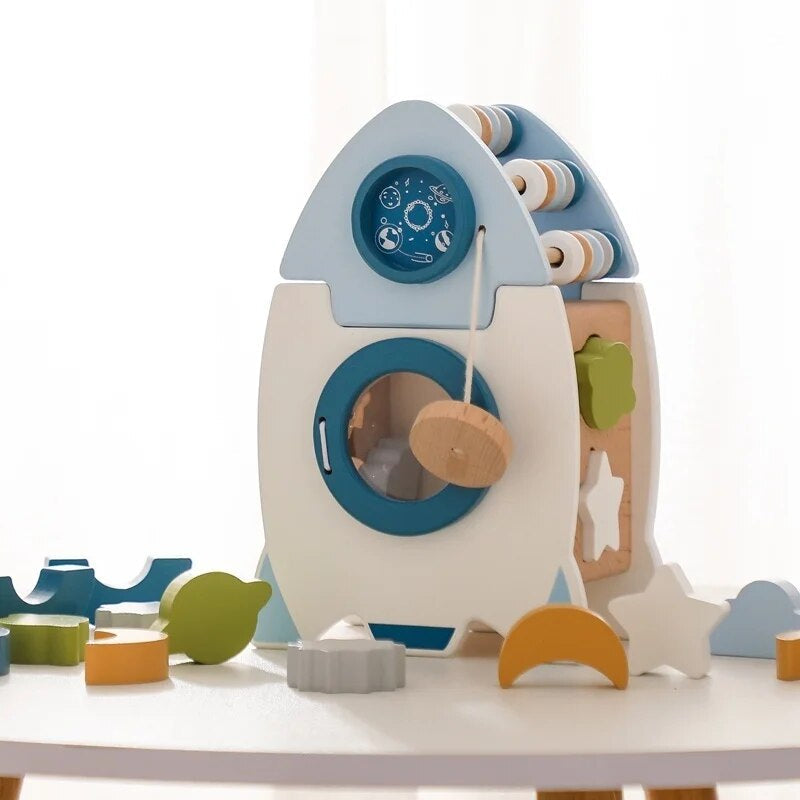 Weltraum-Entdecker – Interaktives Raketen-Spielset Aus Holz