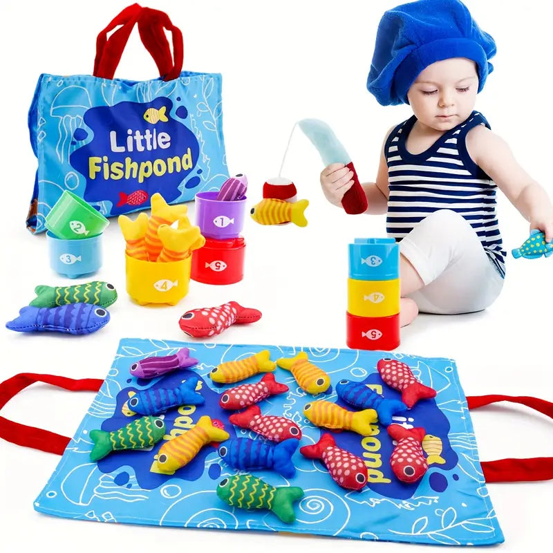 Montessori Plüsch Fischteich Spielzeug