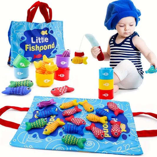 Montessori Plüsch Fischteich Spielzeug