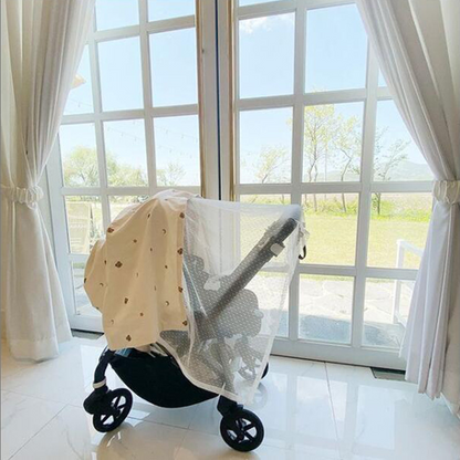 Kinderwagen Abdeckung mit Musselintuch & Moskitonetz für Babys