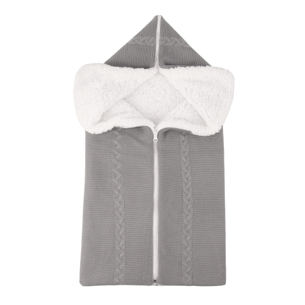 Baby Schlafsack mit Kapuze – Weicher und Warmer Strick-Schlafsack
