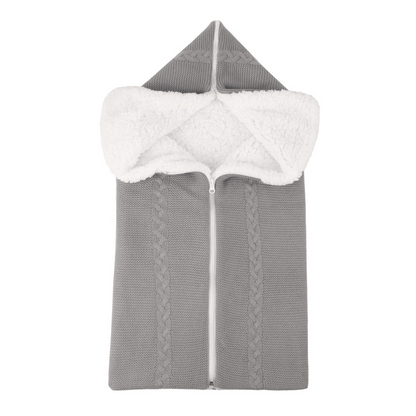 Baby Schlafsack mit Kapuze – Weicher und Warmer Strick-Schlafsack