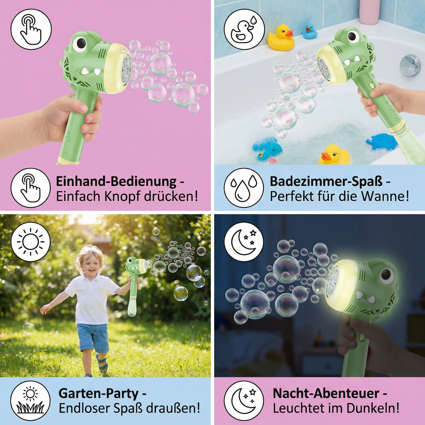 Leuchtender Seifenblasen-Stab für Kinder – Automatischer Bubble Maker
