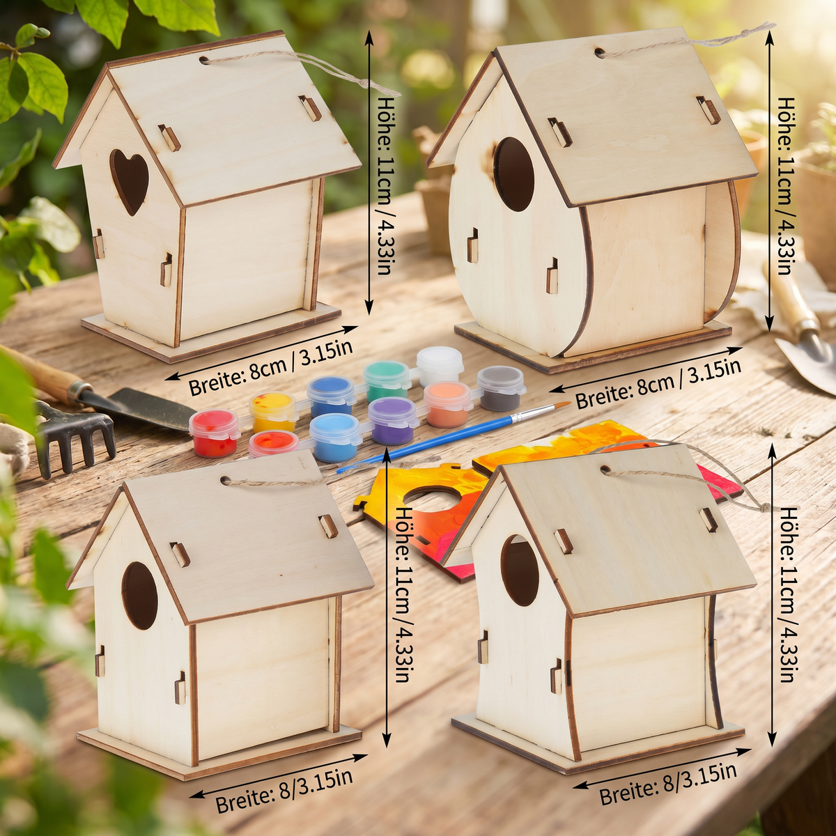 Buntes Vogelhaus Bastel- & Malset für Kinder