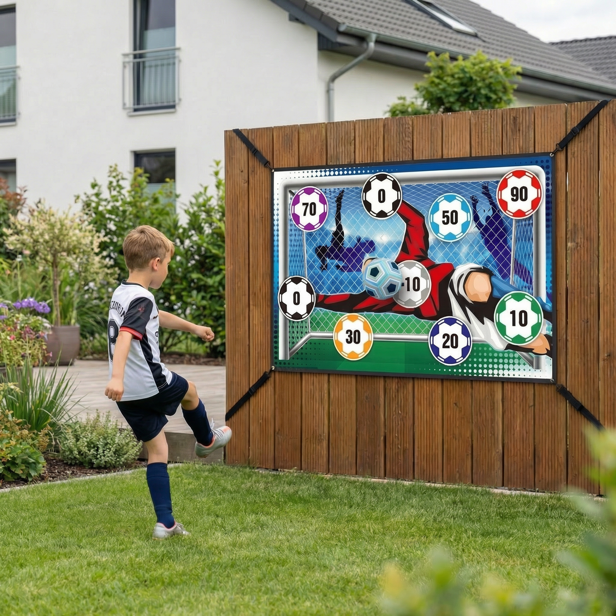 Klebende Fußball Zielschuss Wand  – Indoor & Outdoor Trainings- und Spielset
