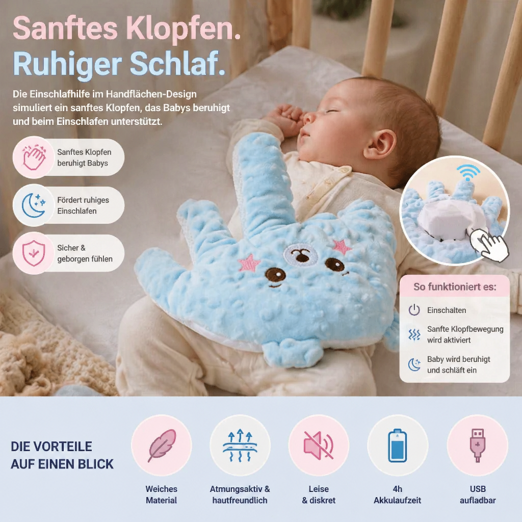 Baby Einschlafhilfe mit sanfter Klopffunktion – unterstützt ruhiges und selbstständiges Einschlafen