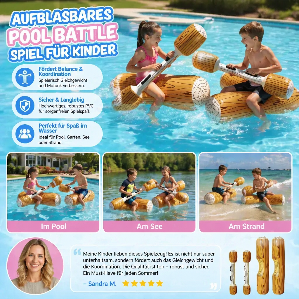 Aufblasbares Pool Battle Spiel für Kinder – Wasser Balance & Splash Game