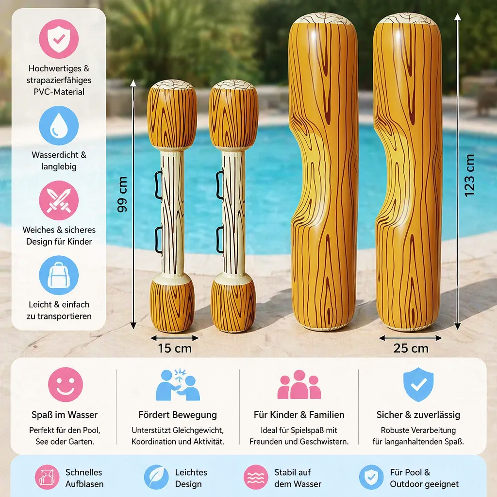 Aufblasbares Pool Battle Spiel für Kinder – Wasser Balance & Splash Game