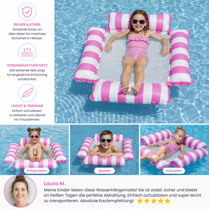 Aufblasbarer Pool Sitz für Kinder – Wasser Hängematte mit Netzfläche