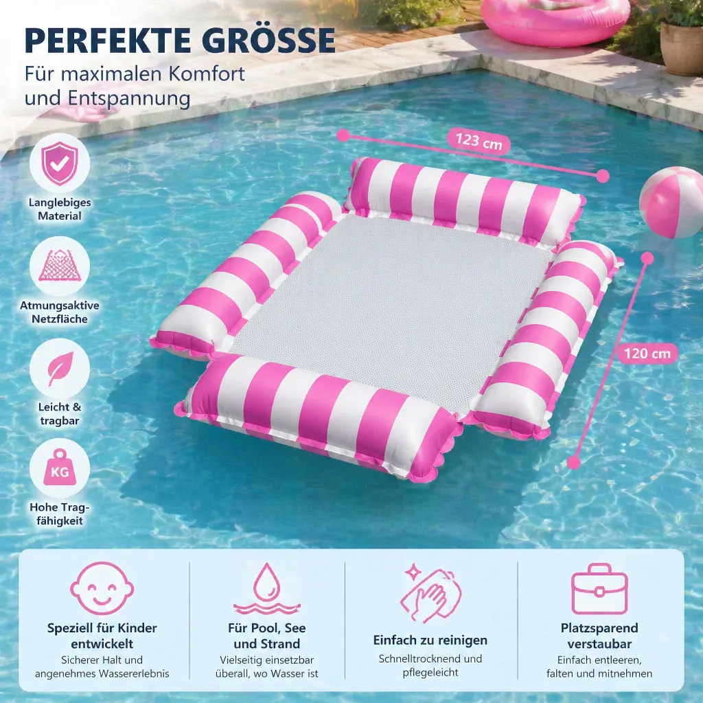 Aufblasbarer Pool Sitz für Kinder – Wasser Hängematte mit Netzfläche