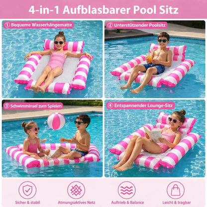 Aufblasbarer Pool Sitz für Kinder – Wasser Hängematte mit Netzfläche