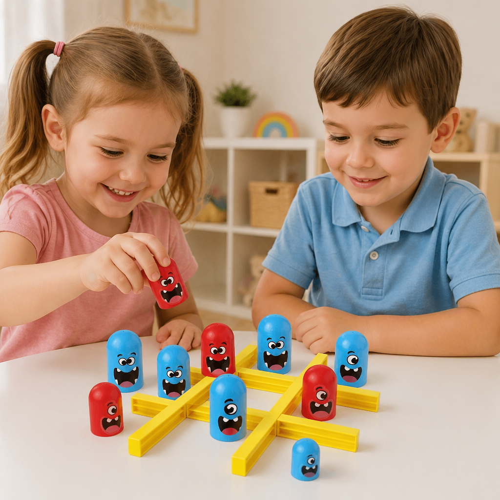 Monster Tic-Tac-Toe Brettspiel für Kinder – Lustiges 2-Spieler Strategiespiel