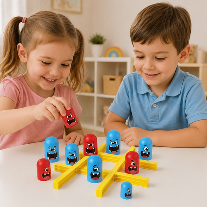 Monster Tic-Tac-Toe Brettspiel für Kinder – Lustiges 2-Spieler Strategiespiel