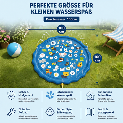 Aufblasbare Kinder-Wasserspielmatte mit Sprinkler – Outdoor Sprühspaß für Garten & Strand