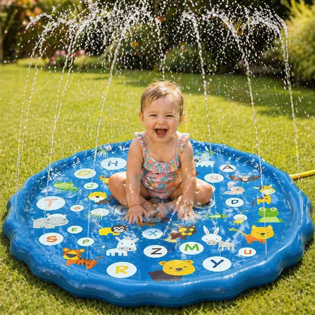 Aufblasbare Kinder-Wasserspielmatte mit Sprinkler – Outdoor Sprühspaß für Garten & Strand