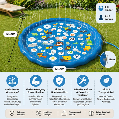 Aufblasbare Kinder-Wasserspielmatte mit Sprinkler – Outdoor Sprühspaß für Garten & Strand