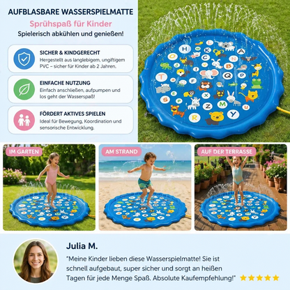 Aufblasbare Kinder-Wasserspielmatte mit Sprinkler – Outdoor Sprühspaß für Garten & Strand