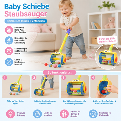 Baby Schiebe Staubsauger Spielzeug mit Bällen für Kleinkinder