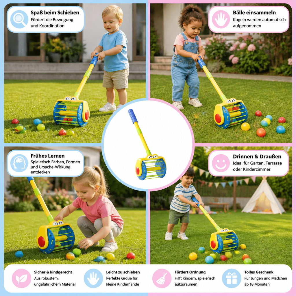 Baby Schiebe Staubsauger Spielzeug mit Bällen für Kleinkinder