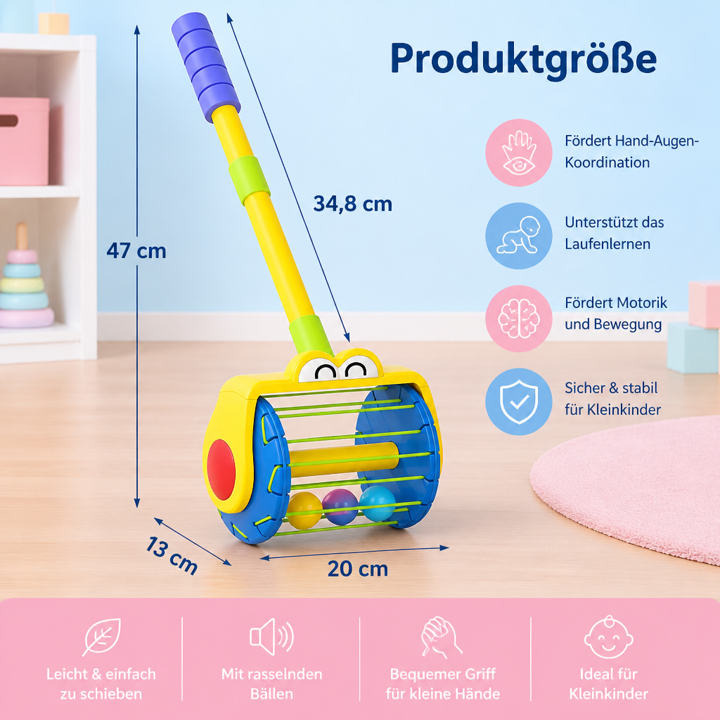 Baby Schiebe Staubsauger Spielzeug mit Bällen für Kleinkinder