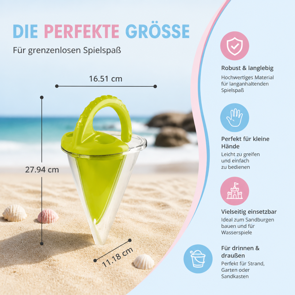 Kinder Strand Sand Trichter Spielzeug zum Zeichnen und Schütten