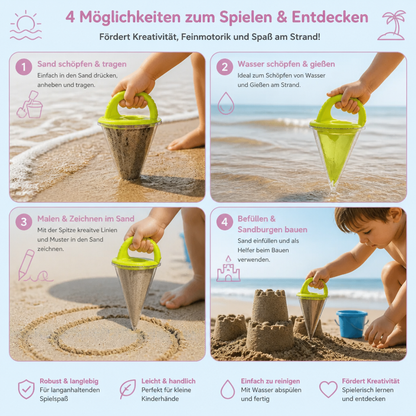 Kinder Strand Sand Trichter Spielzeug zum Zeichnen und Schütten