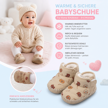 Winter Babyschuhe mit warmem Innenfutter und Bärenmotiv