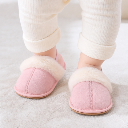 Flauschige Babyslipper mit rutschfester Sohle