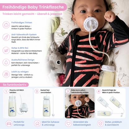 Freihändige Baby Trinkflasche zum Füttern