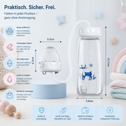 Freihändige Baby Trinkflasche zum Füttern
